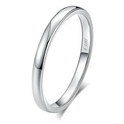 Envy 2mm Thin Plain Wedding Band for Men or Women Sterling Silver Ginger Lyne Collection