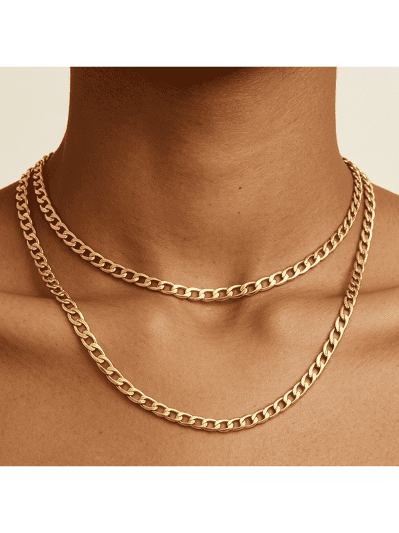 2mm slim 28 inch gold copper chain, women's light luxury niche collarbone chain, simple and versatile sweater chain, non fading titanium steel necklace, birthday gift