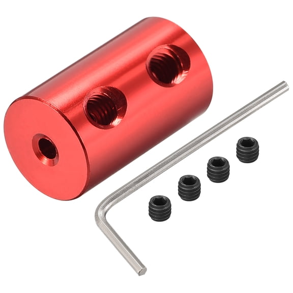 2mm to 6mm Bore Rigid Coupling 20mm Length 12mm Diameter Aluminum Alloy Shaft Couplers Connector Red 4pcs