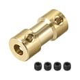 thumbnail image 1 of 2mm to 4mm Bore Rigid Coupling, 20mm Length 9mm Diameter, Copper Shaft Coupler Connector Brass Tone 4Pcs, 1 of 3