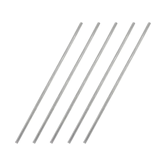 2mm x 100mm 304 Stainless Steel Solid Round Rod for DIY Craft - 5Pcs
