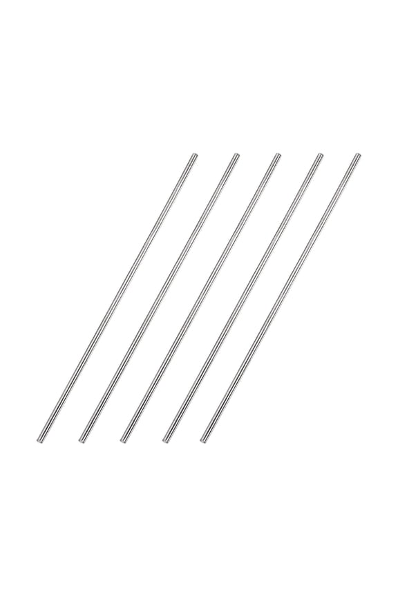 2mm x 100mm 304 Stainless Steel Solid Round Rod for DIY Craft - 5Pcs