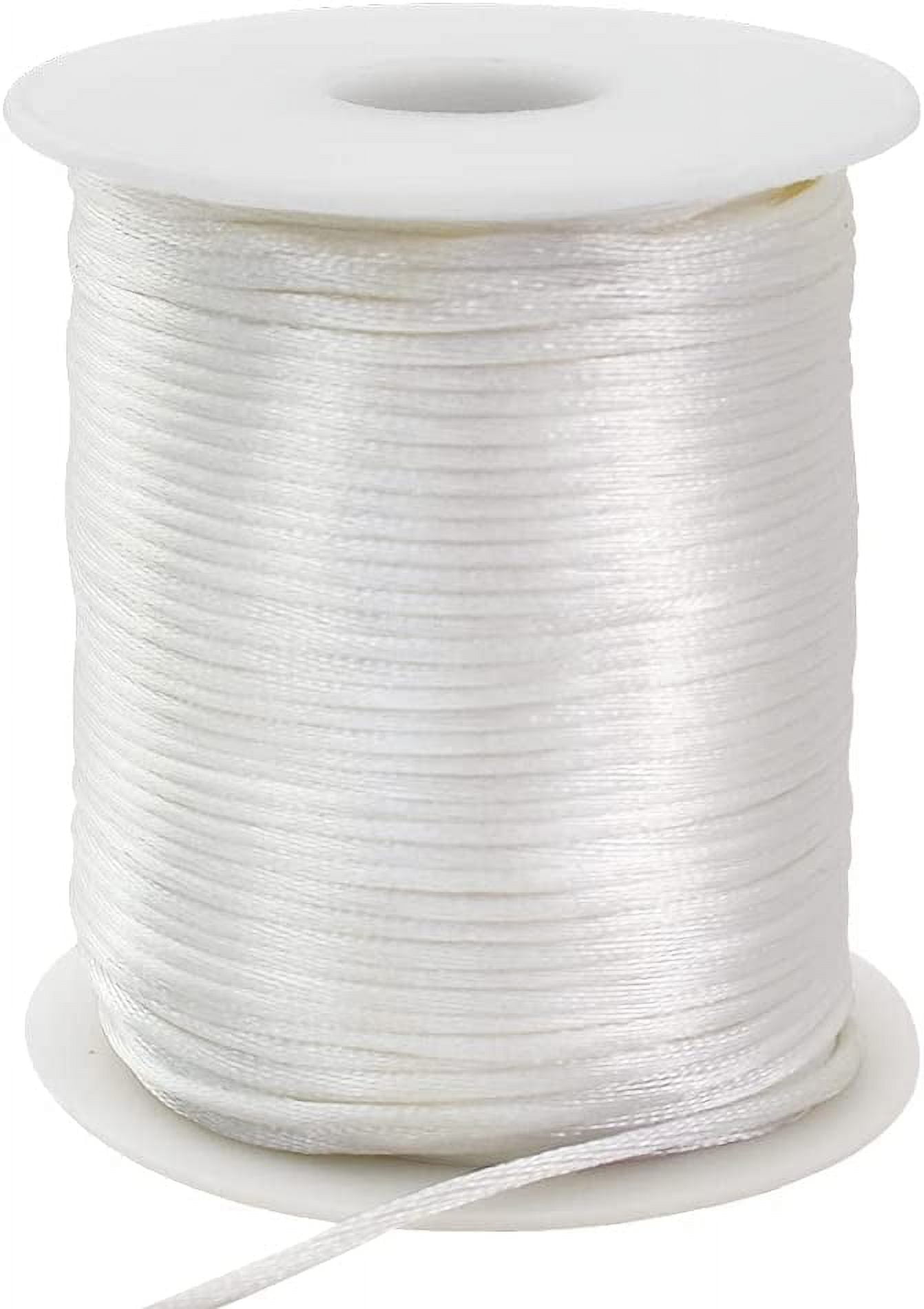 1mm x 100 Yards White Nylon Cord Satin String for Bracelet Jewelry Making Rattail  Macrame Waxed Trim Cord Necklace Bulk Beading Thread Kumihimo Chinese Knot  Craft 