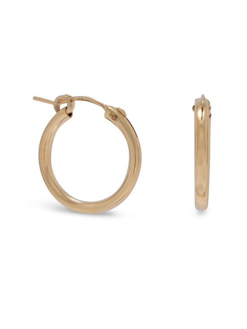2mm x 19mm Hoops Small Hoop Earrings 12k Yellow Gold-filled Click Close - Made in the USA 2mm x 19mm Hoops Small Hoop Earrings 12k Yellow Gold-filled Click Close - Made in the USA