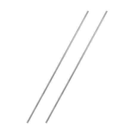 2mm x 250mm 304 Stainless Steel Solid Round Rod for DIY Craft - 2Pcs