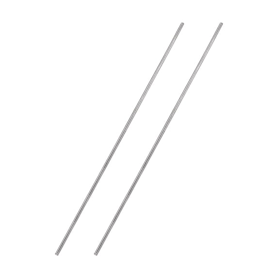 2mm x 250mm 304 Stainless Steel Solid Round Rod for DIY Craft - 2Pcs