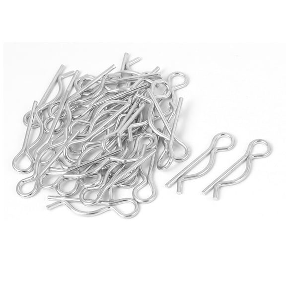 2mm x 40mm Spring Locking Cotter Clip Pins Fastener Silver Tone 30 Pcs
