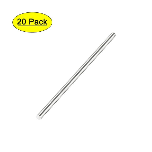 2mm x 50mm 304 Stainless Steel Solid Round Rod for DIY Craft - 20Pcs