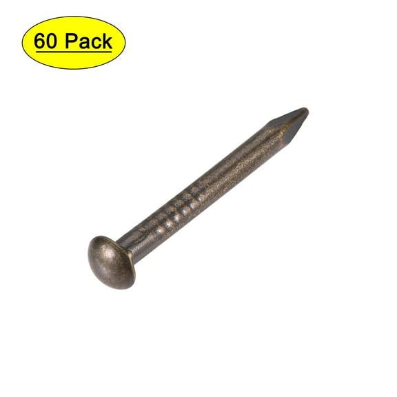 2mmx20mm(DxL) Tiny Nails Brass Bronze Tone 60 Pack