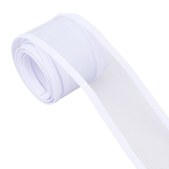 2ms Elastic Polyester Mesh Ribbons Tulle Fabric Roll for Clothing Decoration White 2-1/8 inch(55mm)
