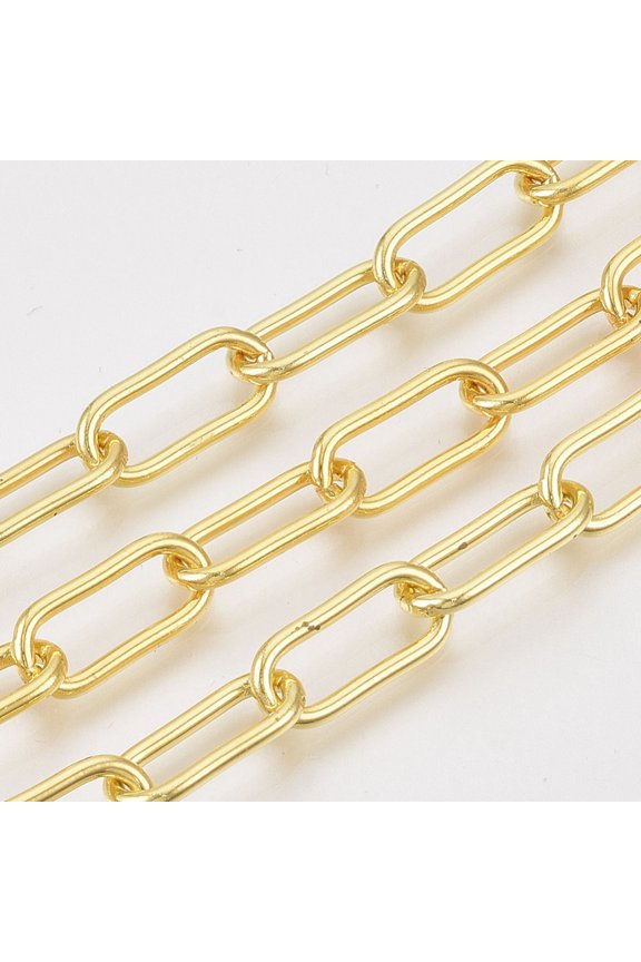 2ms Unwelded Iron Paperclip Chains Drawn Elongated Cable Chains Golden 16x7x1.6mm