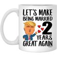 thumbnail image 1 of 2nd Anniversary Mug for Wife Lets Make Being Married 2 Years Great Again Aniversario De Bodas Gift From Husband Funny Coffee Cup For Women Ceramic White 11oz, 1 of 5