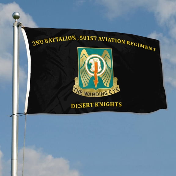 2nd Battalion , 501st Aviation Regiment Desert Knights 1st Armored Division US Army Flag 3x5Feet Outdoor Indoor Decoration Flag with Brass Grommets