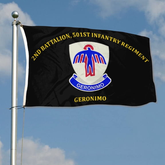 2nd Battalion, 501st Infantry Regiment Geronimo 82nd Airborne Division US Army Flag 3x5Feet Outdoor Indoor Decoration Flag with Brass Grommets