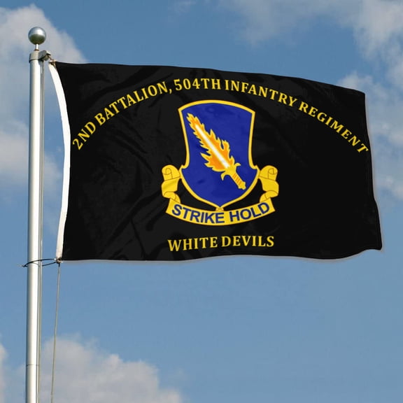 2nd Battalion, 504th Infantry Regiment  White Devils 82nd Airborne Division US Army Flag 3x5Feet Outdoor Indoor Decoration Flag with Brass Grommets