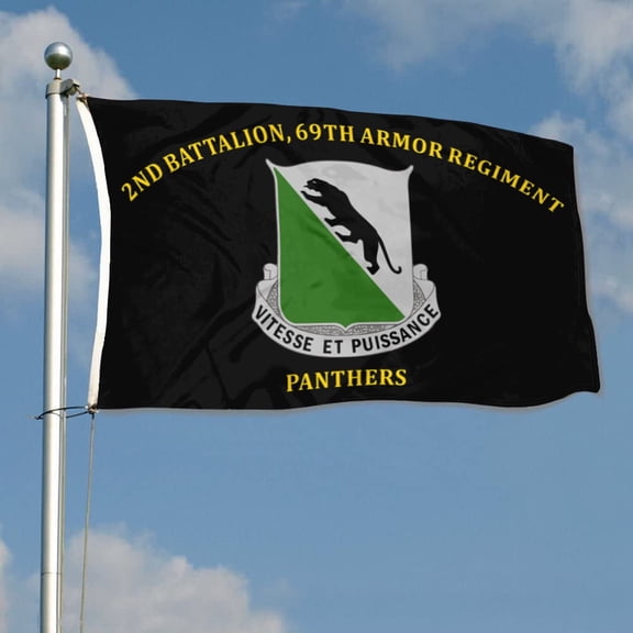 2nd Battalion, 69th Armor Regiment Panthers 3rd Infantry Division US Army Flag 3x5Feet Outdoor Indoor Decoration Flag with Brass Grommets