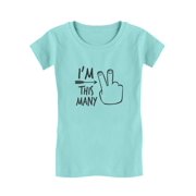 2nd Bday Two Year Old Second Birthday Gift Toddler/Kids Girls Fitted T-Shirt 2T Chill Blue