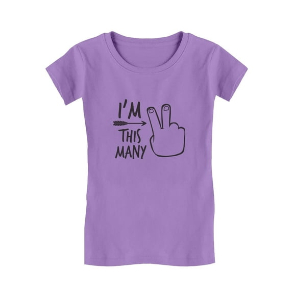 2nd Bday Two Year Old Second Birthday Gift Toddler/Kids Girls' Fitted T-Shirt 3T Lavender