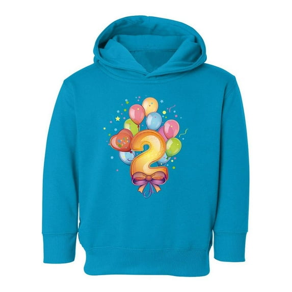 2nd Birthday Balloons Hoodie Toddler -Image by Shutterstock, 4 Toddler
