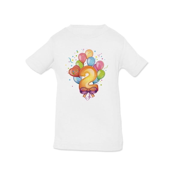 2nd Birthday Balloons T-Shirt Infant -Image by Shutterstock,  6 Months