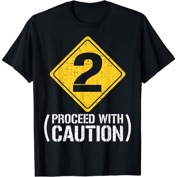 2nd Birthday Boy Construction Sign Two 2 Years Old Birthday T-Shirt