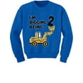 thumbnail image 1 of 2nd Birthday - Bulldozer Construction Party Toddler Toddler/Kids Sweatshirts 3T Blue, 1 of 3