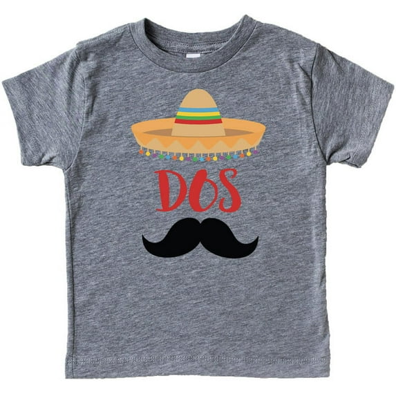 2nd Birthday Dos Shirt Fiesta Themed Second Birthday Sombrero Birthday Shirt Mustache Outfit for Baby Boys Granite Heather Shirt 4T