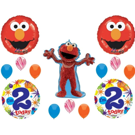 2nd Birthday Elmo Red Monster Balloons Decoration Supplies Party