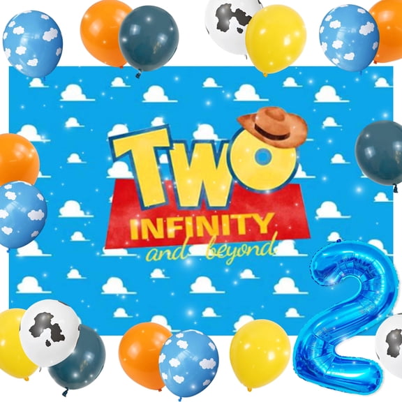 2nd Birthday Party Decorations - Space Adventure Theme Decor Set with Balloons & Backdrop