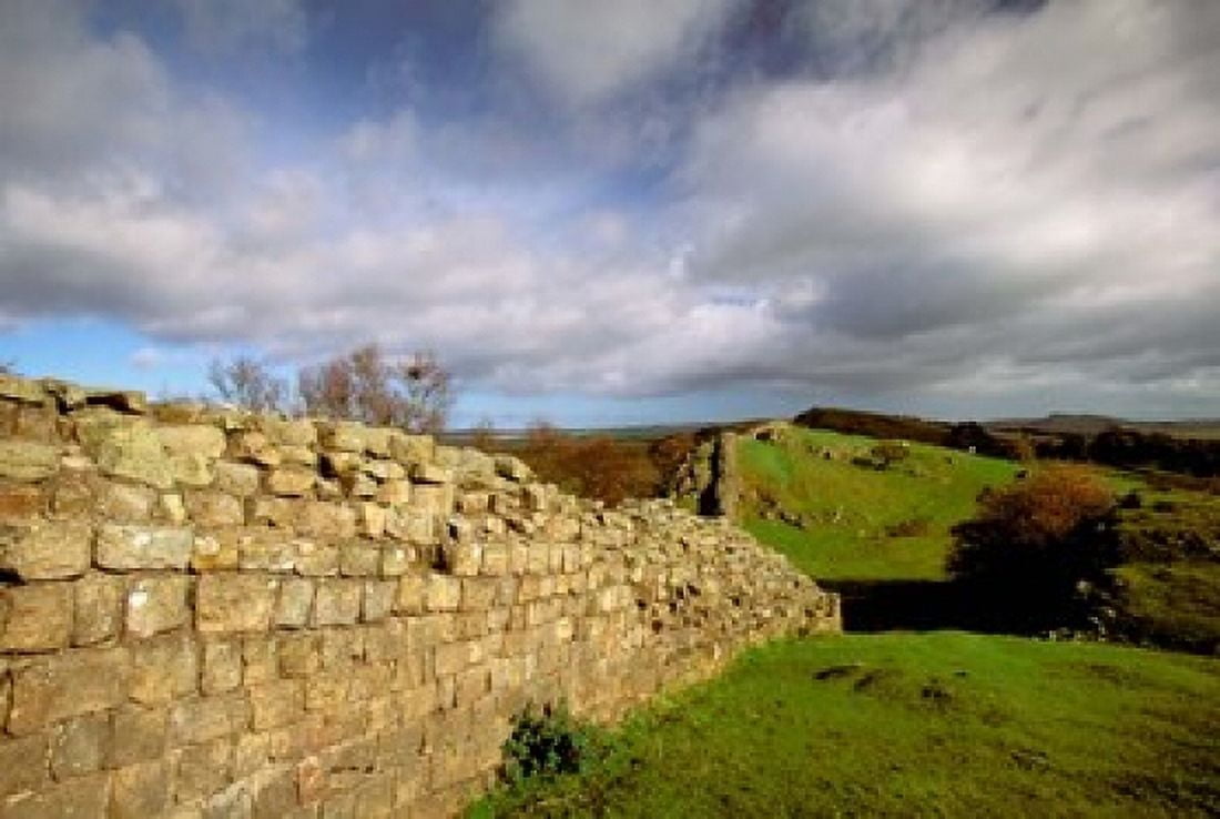2nd Century Roman Wall Hadrians Wall Northumberland England Canvas Art - Walter Bibikow DanitaDelimont (36 x 24)