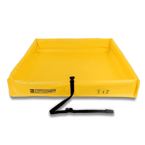 2nd Containment - Folding Foam Wall Berm - 2’ x 2’ - Yellow PVC - MADE IN U.S.A