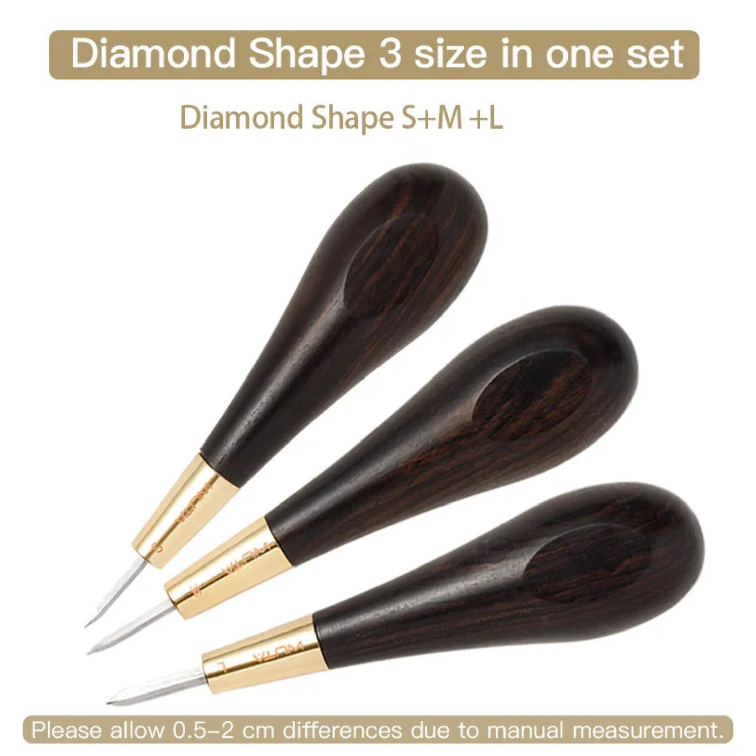 2nd Gen Leather Stitching Awl with Ebony Handle Brass Ferrule