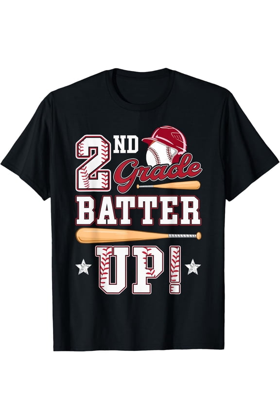 2nd Grade Batter Up Baseball Tee Second Grade Back To School T-Shirt