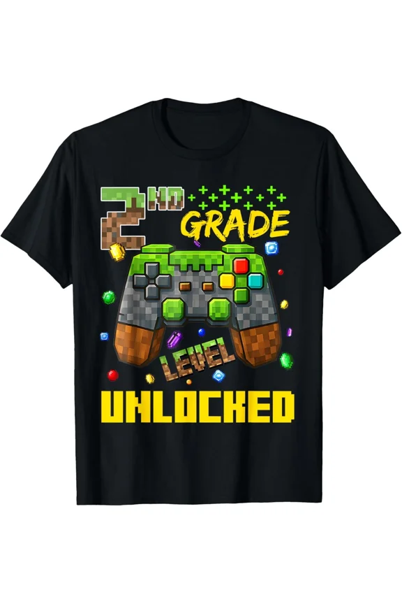 2nd Grade Gamer Back to School First Day of Class Student Unisex T-Shirt ,up to size 5XL