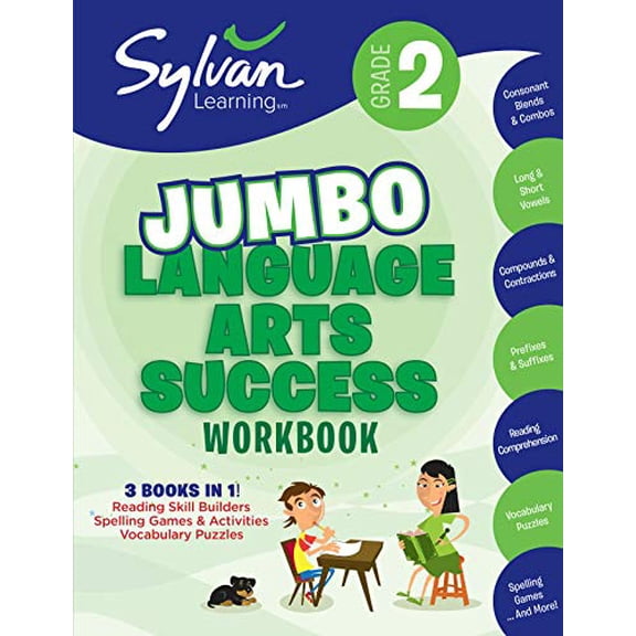 Pre-Owned 2nd Grade Jumbo Language Arts Success Workbook: 3 Books in 1--Reading Skill Builders, Spelling Games and Activities, Vocabulary Puzzles; Activities, E (Paperback) 0375430318 9780375430312