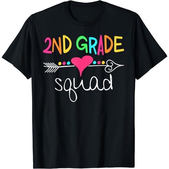 2nd Grade Squad Second Teacher Student Team Back To School T-Shirt Black 3X-Large