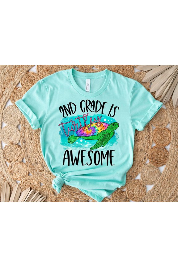 2nd Grade Teacher Shirt Turtley Turtle Back to School Tee
