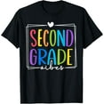 thumbnail image 1 of t-shirt 2nd Grade Vibes Back To School Hello 2nd Grade Teacher Kids T-ShirtMen and women can wear, black T-shirts, gifts. Age: M,L，XL 2XL, 3XL, 4XL, 1 of 4
