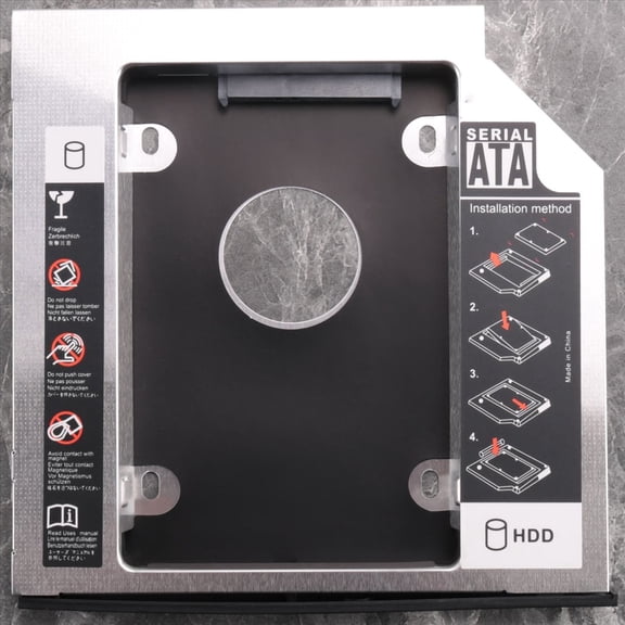 2nd HDD SSD Hard Drive Tray Replacement for T420 T430 T510 T520 T530 W510 W520 W530, Internal Laptop CD/DVD-ROM Optical Modular Bay Adapter to 2.5 Inch 12.7MM