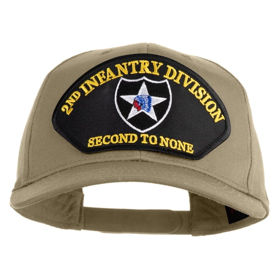 2nd Infantry Division Second to None Patched Solid Cotton Twill Pro Style Cap - Khaki OSFM