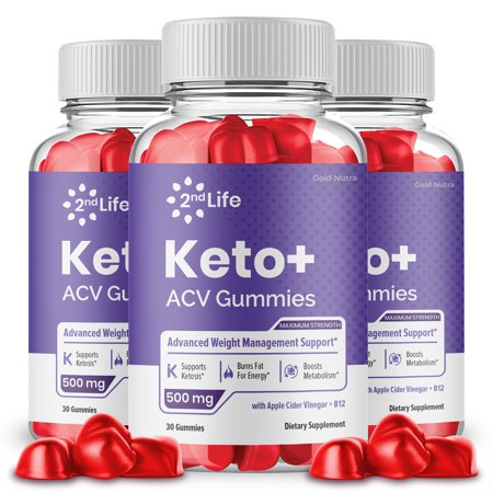 2nd Life Keto Gummies, 2nd Life Keto ACV Gummies, Advanced, Second Life Keto Plus ACV Gummy Advanced (3 Bottles)