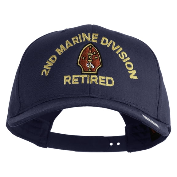 2nd Marine Division Retired Embroidered Solid Cotton Twill Pro Style Cap - Navy OSFM