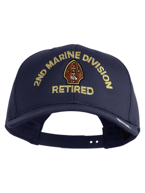 2nd Marine Division Retired Embroidered Solid Cotton Twill Pro Style Cap - Navy OSFM
