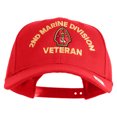 thumbnail image 1 of 2nd Marine Division Veteran Embroidered 6 Panel Structured Cotton Twill Cap Made in USA - Red OSFM, 1 of 5