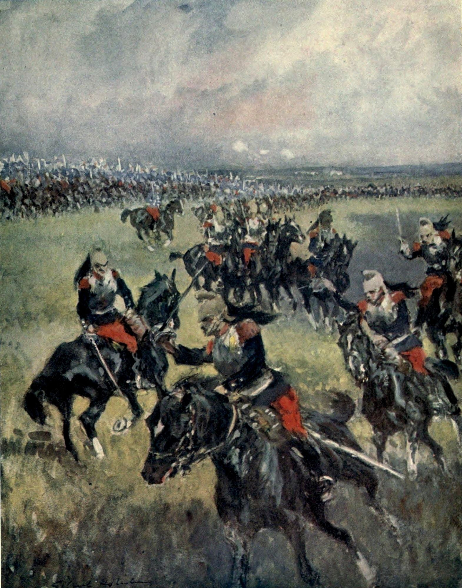 2nd Phase of the Great War 1915 French dragoons drilling Canvas Art - G Holiday (18 x 24)
