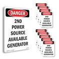 thumbnail image 1 of 2nd Power Source Available Generator OSHA Danger Aluminum Sign 24 Inch x 18 Inch - 10 Pack, 1 of 8