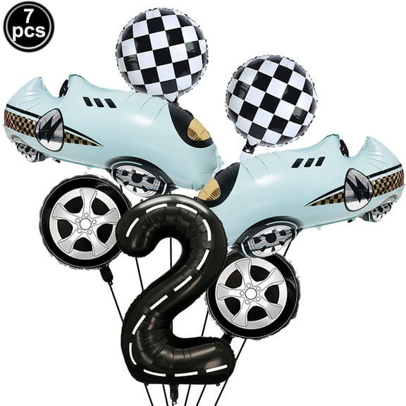 2nd Racing Birthday Decoration Racing foil balloon Race wheel Balloon 2nd year old birthday party supplies