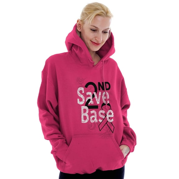 2nd Save Base Breast Cancer Warrior Women Plus Size Graphic Pullover Hoodie Brisco Brands 4X