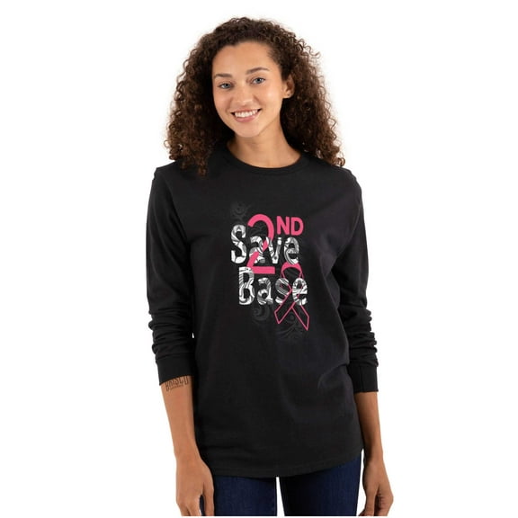 2nd Save Base Breast Cancer Warrior Women's Long Sleeve T Shirt Brisco Brands S